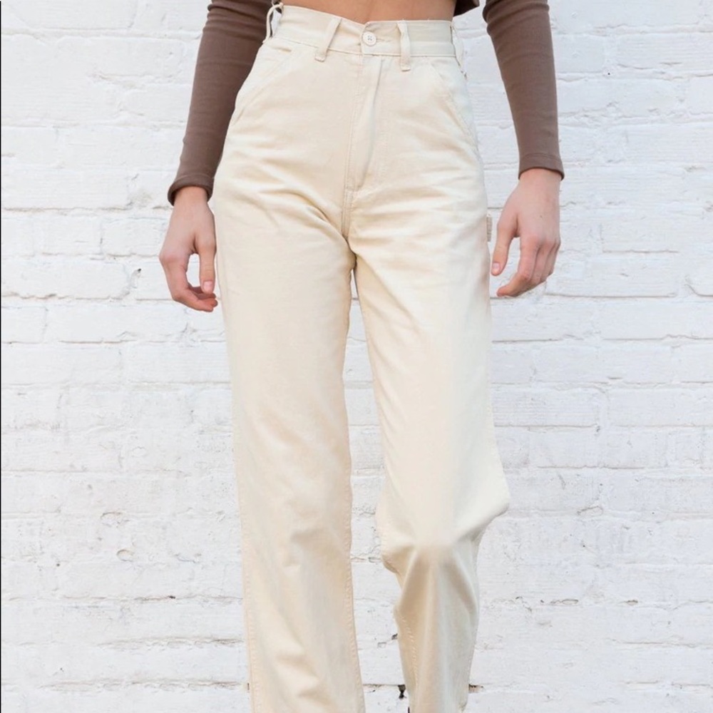 Brandy Melville Cream/White Tammy Cargo Pants